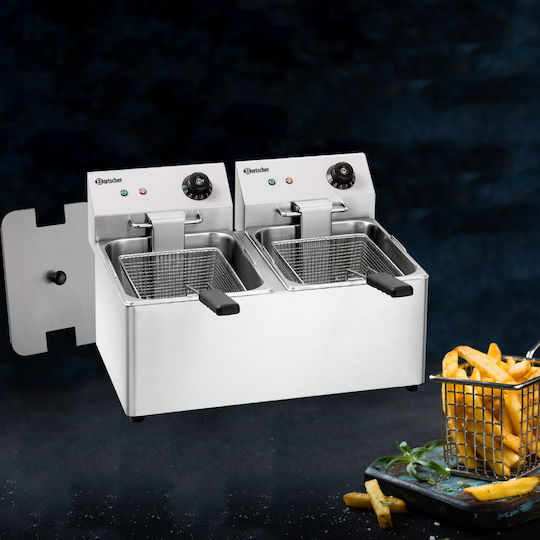 Bartscher Elektrische Fritteuse Doppel 6.5kW Kapazität 2x8lt 55x58x34cm Snack IV