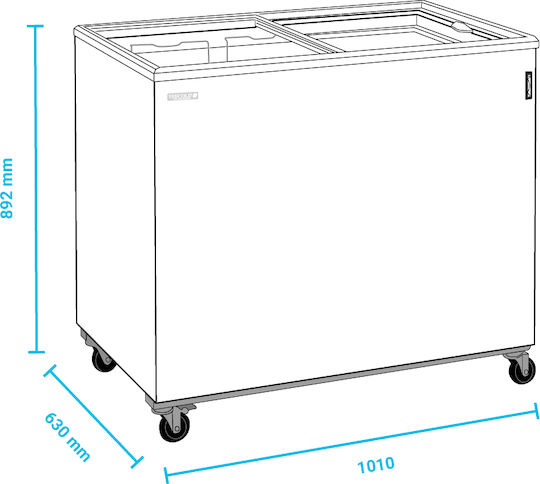 Tefcold -p Stehender Selbstbedienungstiefkühler mit 2 Türen 296Es H101xW63xH89.2cm