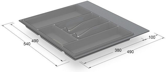 Volpato Tavă pentru tacâmuri de sertar K60 din plastic 54x49 cm Gri