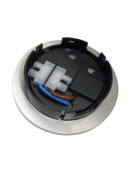 Elvhx Rund Metallisch Einbau Spot mit integriertem LED Silber 9.5x9.5cm. 1Stück