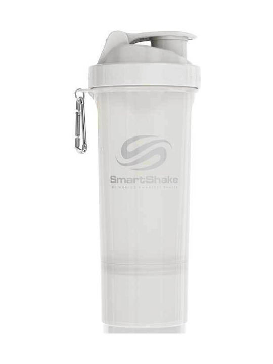 SmartShake Slim Pure Plastic Protein Shaker 500ml White