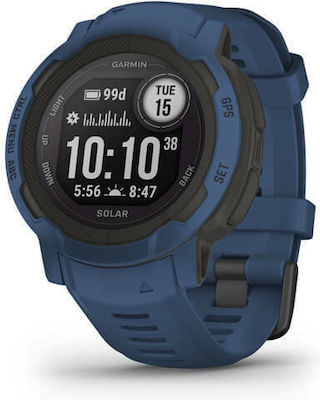 Garmin Instinct 2 Solar 45mm Waterproof Smartwatch with Heart Rate Monitor (Tidal Blue)