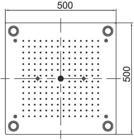 Karag Τετράγωνη Κεφαλή Ντουζ 50x50cm