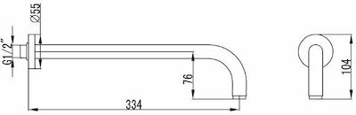 Karag AC00903 Ανταλλακτικός Βραχίονας Κεφαλής Ντουζ Black Matt