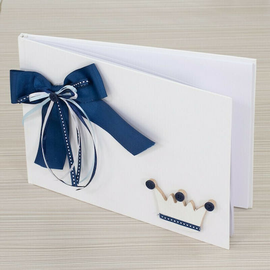 Papillon Kids Handmade Baptism Guest Book with Crown Theme Made of Cardboard