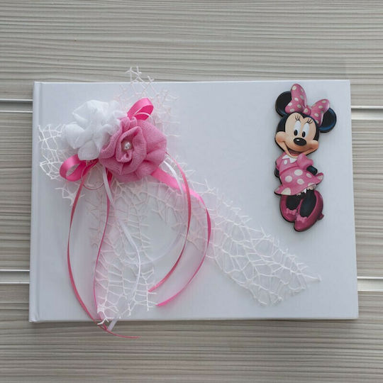Papillon Kids Handgefertigtes Gästebuch mit Minnie Mouse Thema aus Pappe