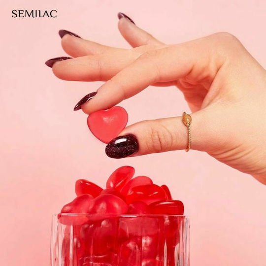 Semilac Хибриден Лак за Нокти Sparkling Black Cherry 393 7мл 1бр