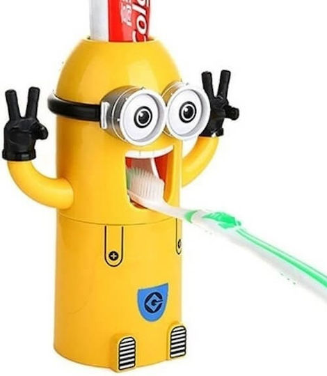 Minions Automatischer Zahnpastaspender Zahnbürstenhalterung mit automatischem Zahnpasta-Spender Tapete Kunststoff Gelb
