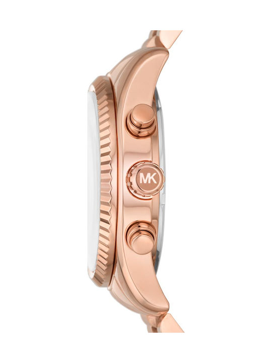Michael Kors Lexington Damen Uhr Chronograph mit Rose Gold Metallarmband
