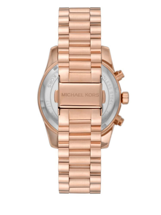 Michael Kors Lexington Damen Uhr Chronograph mit Rose Gold Metallarmband