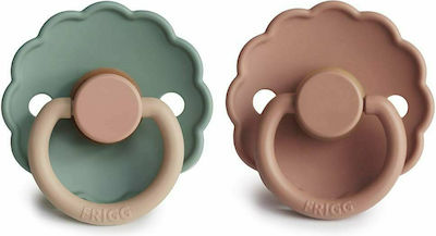 Frigg Pacifiers Rubber Daisy Rose Gold Willow for 0-6 months 2pcs