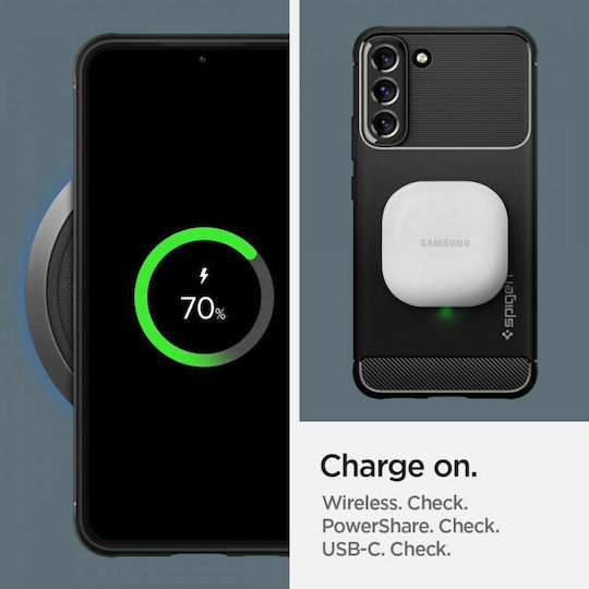 Spigen Rugged Armor Back Cover Σιλικόνης 2mm Μαύρο (Galaxy S22 5G)