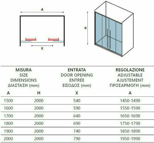 Karag Elysium 600 Διαχωριστικό Ντουζιέρας με Συρόμενη Πόρτα 170x200cm Clear Glass Karag Elysium 600 Διαχωριστικό Ντουζιέρας με Συρόμενη Πόρτα 170x200cm Clear Glass