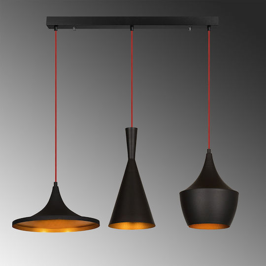 Opviq Elmas Hängelampe Schwarz Schiene mit Fassung E27 80x130cm.