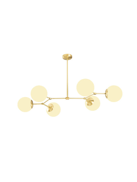 Damar Pendant Light Gold for 6 Bulbs E27 100x58cm