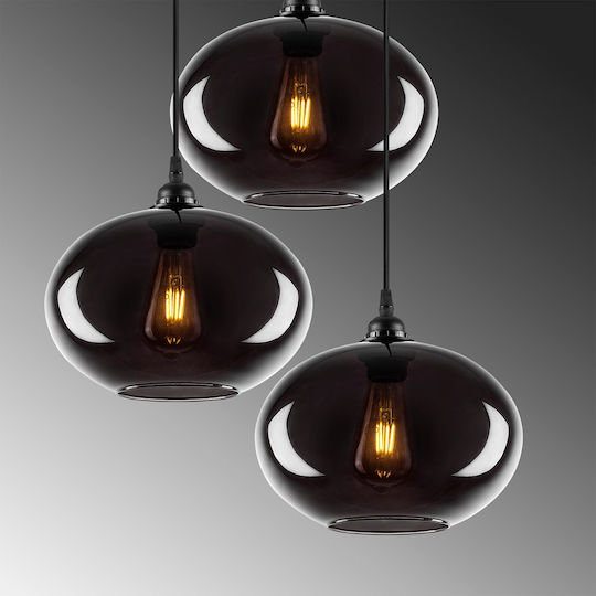 Opviq Smoked Hängelampe Schwarz mit Fassung E27 61x61cm.