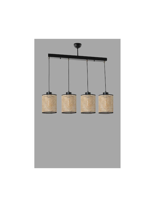 April Pendant Chandelier Rail for 4 Bulbs E27 Beige