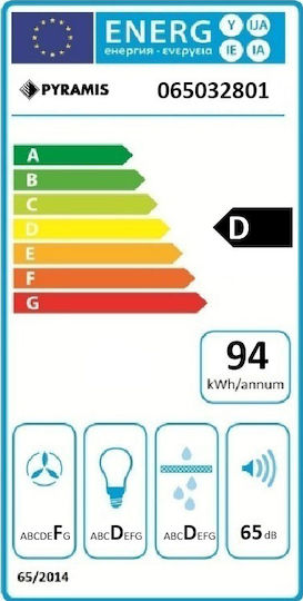Pyramis Ecoline Συρόμενος Απορροφητήρας 60cm Μαύρος