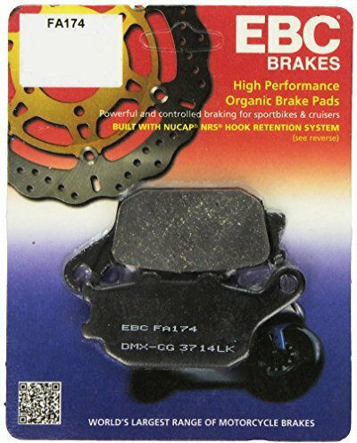 EBC Motorcycle Brake Pads FA174 Organic Rear Brake Pads for Kawasaki KLE 650
