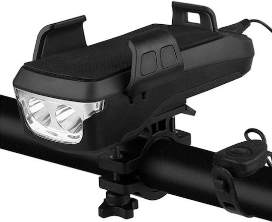 Blow CK-2020 Rechargeable Front Bicycle Light LED 550LM, Horn 130dB and Mobile Holder 4-6.3" Black
