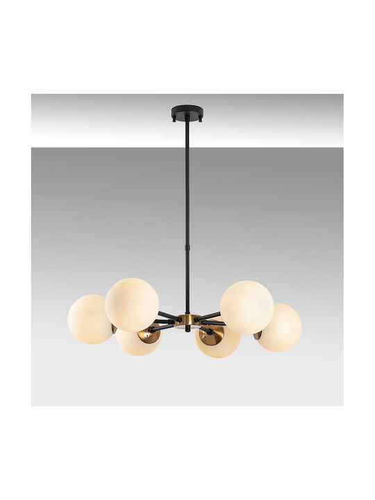 Akkas Pendant Chandelier for 6 Bulbs E27 Black