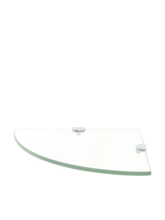 vidaXL Colțar Montat pe perete Raft Baie Sticlă 25x25x0.8cm Transparentă