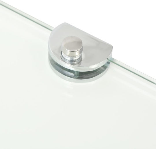 vidaXL Corner Wall Mounted Bathroom Shelf Glass 25x25x0.8cm Transparent