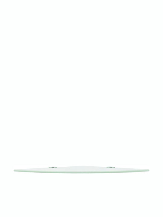 vidaXL Colțar Montat pe perete Raft Baie Sticlă cu 2 Rafturi 25x25x0.8cm Alb Albă