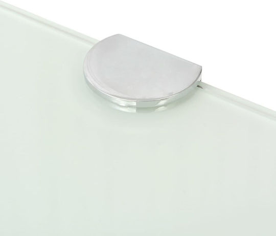 vidaXL Corner Wall Mounted Bathroom Shelf Glass with 2 Shelves 25x25x0.8cm White White