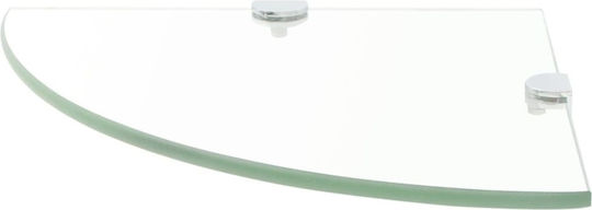 vidaXL Ecke An der Wand montiert Badezimmerregal Glas 35x35x0.8cm Transparent