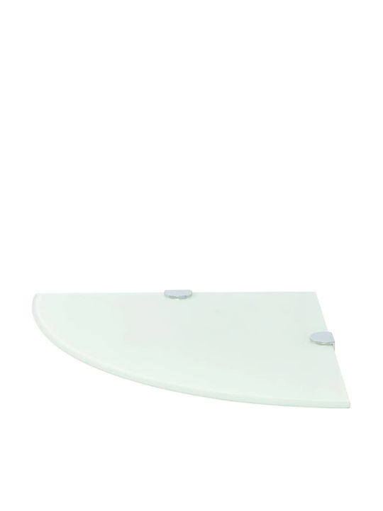 vidaXL Corner Wall Mounted Bathroom Shelf Glass 35x35x0.8cm White