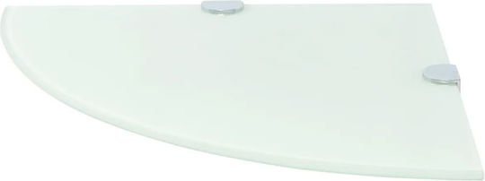 vidaXL Ecke An der Wand montiert Badezimmerregal Glas 35x35x0.8cm Weiß