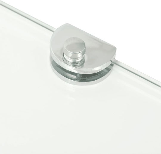 vidaXL Ecke An der Wand montiert Badezimmerregal Glas mit 2 Regalböden 35x35x0.8cm Durchsichtig Transparent