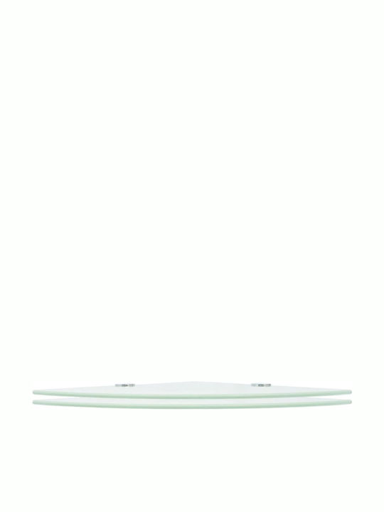 vidaXL Ecke An der Wand montiert Badezimmerregal Glas mit 2 Regalböden 35x35x0.8cm Weiß Weiß