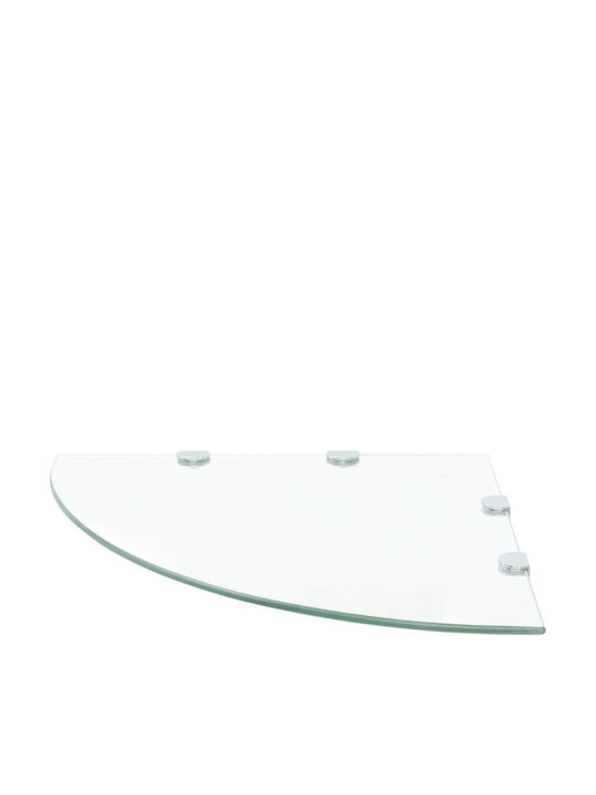 vidaXL Ecke An der Wand montiert Badezimmerregal Glas 45x45x0.8cm Transparent