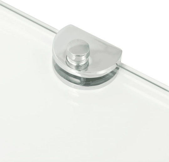 vidaXL Ecke An der Wand montiert Badezimmerregal Glas 45x45x0.8cm Transparent