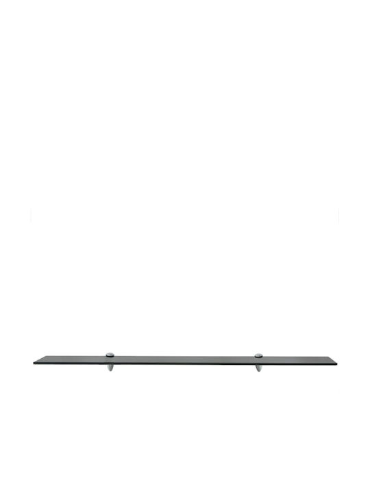 vidaXL Wall Mounted Bathroom Shelf Glass with 2 Shelves 100x10x0.8cm Black