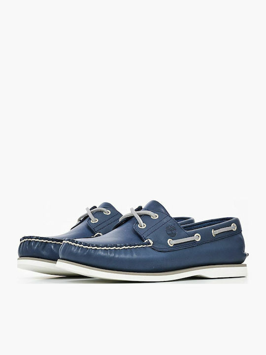 Δερμάτινα Ανδρικά Boat Shoes σε Μπλε Χρώμα
