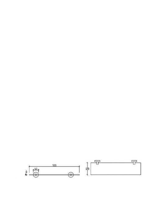 Tema Wall Mounted Bathroom Glass Shelf 50x15x6cm Transparent