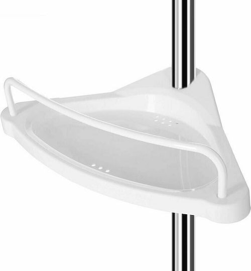 Songmics Colțar Rafturi de baie Raft Baie Metal cu 4 Rafturi 34x24.5x300cm Albă
