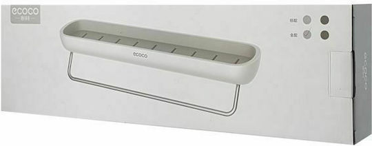 Ecoco Стенен Рафт за баня Пластмасен 12.4x6x42.7см Бяла
