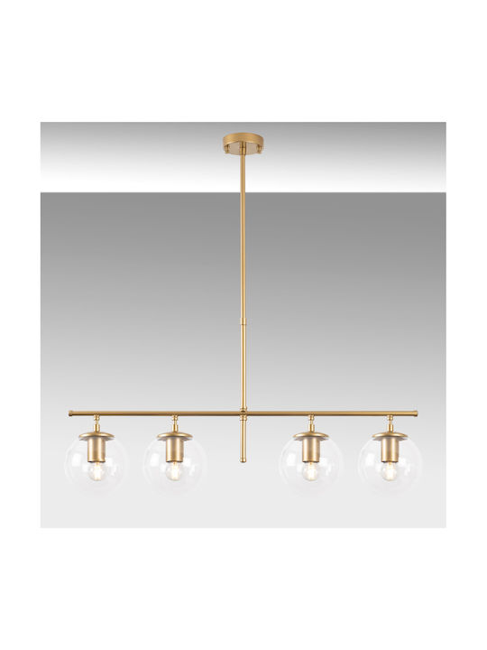 Roe Pendant Chandelier for 4 Bulbs E14, E.14 Gold