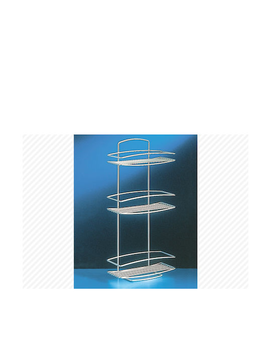 Metaltex Onda Стенен Рафт за баня Метален с 3 рафта 26x11x53см Сребриста