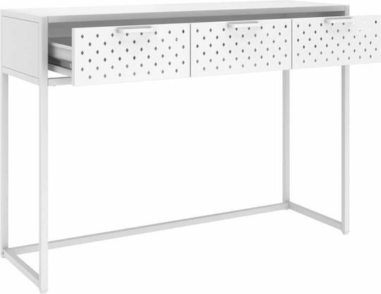 Metal Console Table Λευκή L106xW35xH75cm