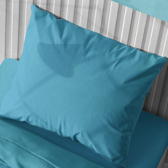 Dimcol Set for Single Bed 2pcs 160x240cm Solid 493 Turquoise