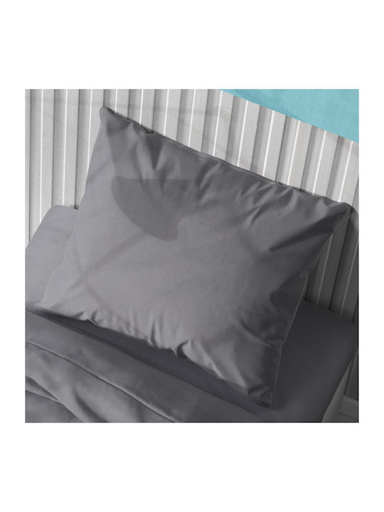 Dimcol Sheet Set with 1 Pillowcase for Single Bed 160x240cm. Solid 495 Dark Grey 2pcs