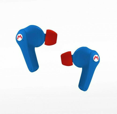 OTL Nintendo Super Mario In-ear Bluetooth Handsfree Earphones with Charging Case Blue