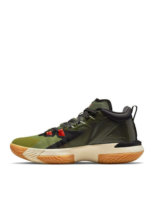 Zion 1 High Basketball Shoes Carbon Green / Black / Asparagus / Beach