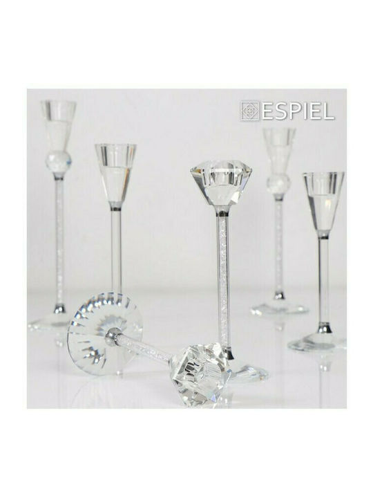 Espiel Kerzenhalter Kristall Transparent Mit Strass 20cm 1Stück