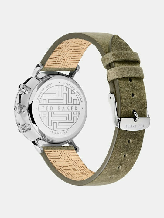 Ted Baker Mimosaa Men's Watch 41mm Chronograph Battery with Green Leather Strap